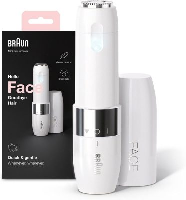 Braun Face Mini Hair Remover, Facial Hair Remover for Women Mini-Sized Design For Portability, Efficient Facial Hair Removal Anytime, Anywhere, With Smart...