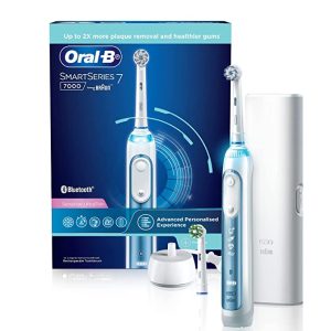 Oral B Smart 7 Electric Toothbrush with Advanced Personalization with Ultra Soft Brush head with Travel case and extra brush head