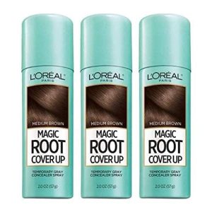 L’Oreal Paris Magic Root Cover Up Gray Concealer Spray Medium Brown 6 oz (3 pack)
