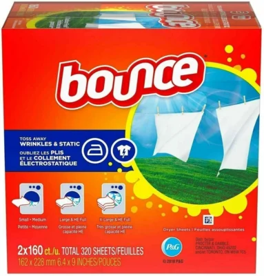 2 x160 Sheets Bounce Fabric Softener Dryer Sheets Outdoor Fresh 320 SHEETS