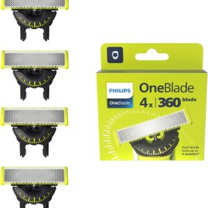 Philips OneBlade Original 360 Blades Fits All OneBlade and OneBlade Pro Models Genuine Philips 4 Pack (Model QP440/50)