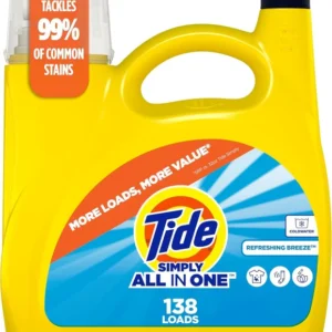 Tide Simply liquid laundry detergent, refreshing breeze scent, 138 loads