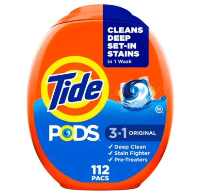 Tide PODS Laundry Detergent Packs, 3-in-1 Stain Remover, 112 Count, HE Compatible
