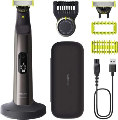 PHILIPS OneBlade Pro 360 Face & Body Electric Shaver, Trimmer & Body Groomer, 2 x 360 Blades, Precision Comb, 2 x Body Attachments, Travel Bag,...